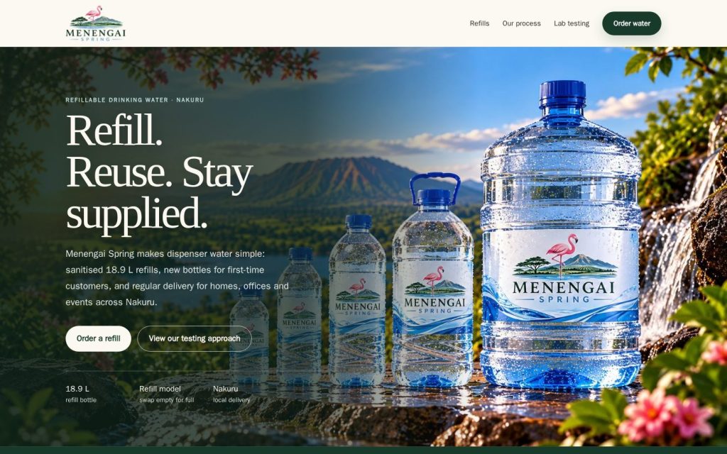 menengaispring.com home page, desktop